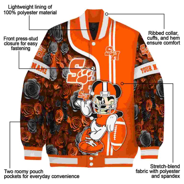 custom sam houston bearkats rose mickey orange jacket new arrival jacketwow