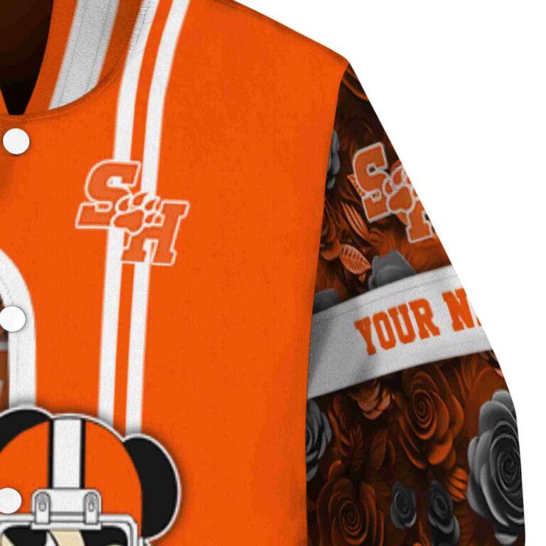custom sam houston bearkats rose mickey orange jacket premium grade jacketwow