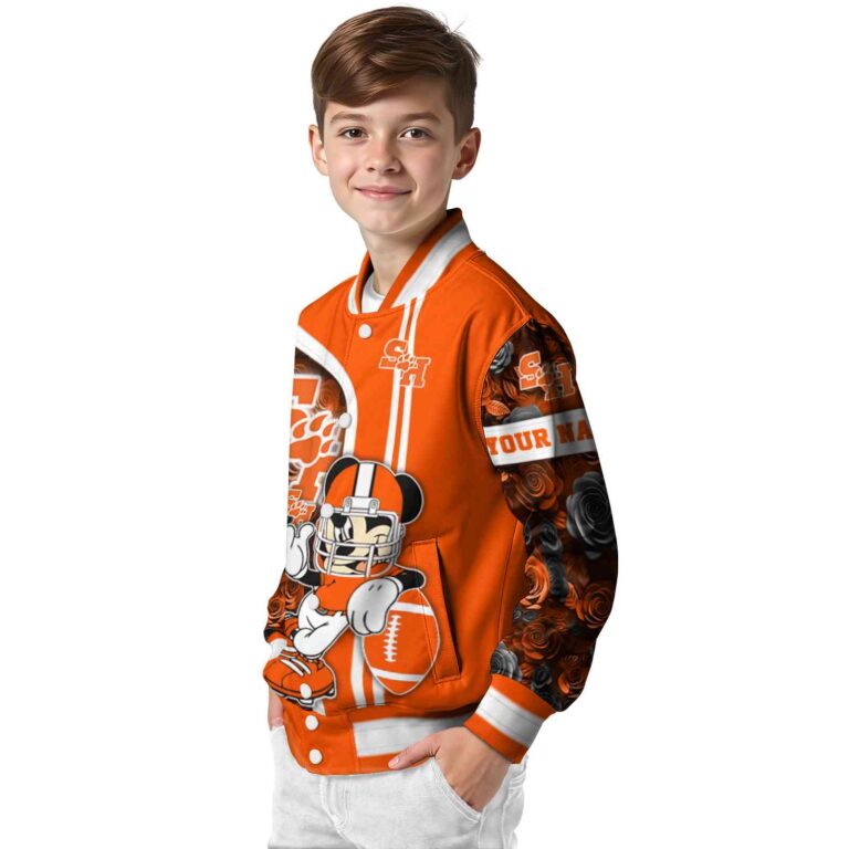 custom sam houston bearkats rose mickey orange jacket trendy jacketwow