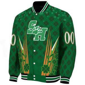 custom sam houston bearkats shamrock pattern green jacket best selling jacketwow