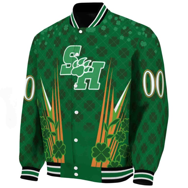 custom sam houston bearkats shamrock pattern green jacket best selling jacketwow