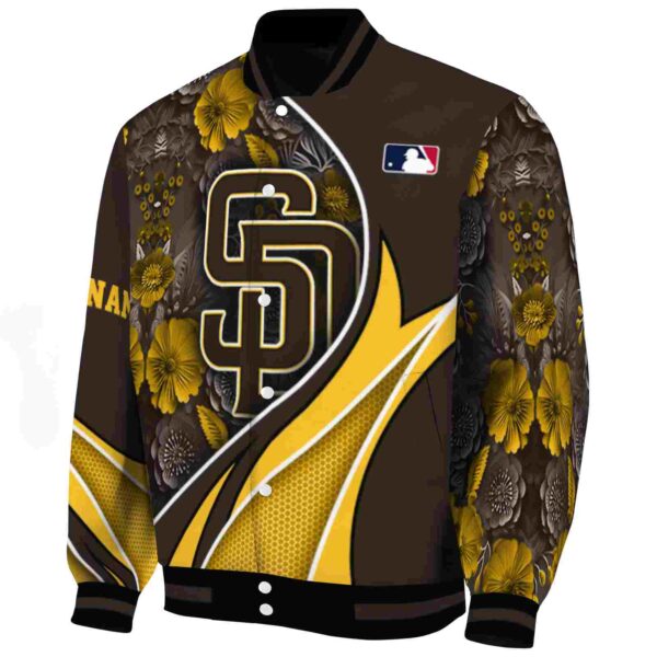 custom san diego padres floral print brown jacket best selling jacketwow