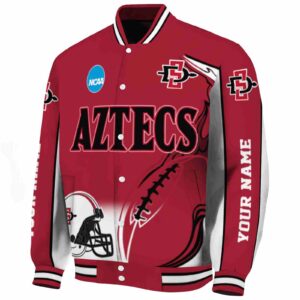 custom san diego state aztecs flaming football red white jacket best selling jacketwow
