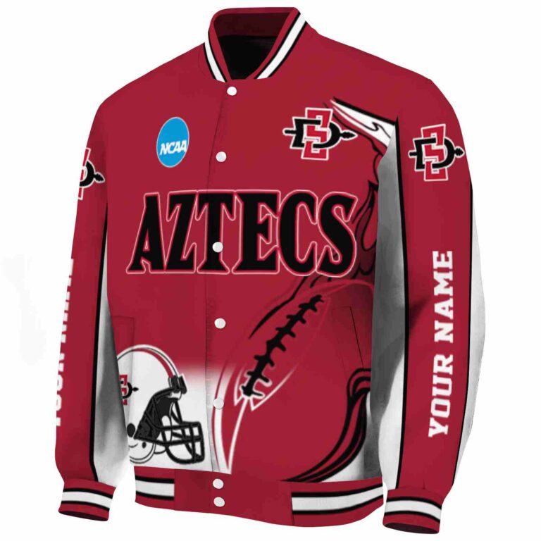 custom san diego state aztecs flaming football red white jacket best selling jacketwow