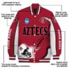 custom san diego state aztecs flaming football red white jacket new arrival jacketwow