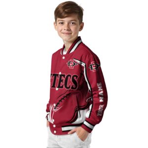 custom san diego state aztecs flaming football red white jacket trendy jacketwow