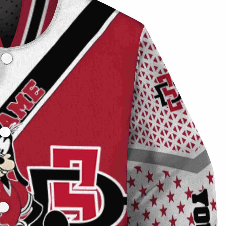 custom san diego state aztecs mickey donald goofy red white jacket premium grade jacketwow