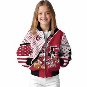 custom san diego state aztecs mickey donald goofy red white jacket top rated jacketwow