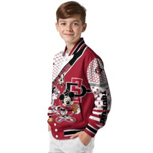 custom san diego state aztecs mickey donald goofy red white jacket trendy jacketwow