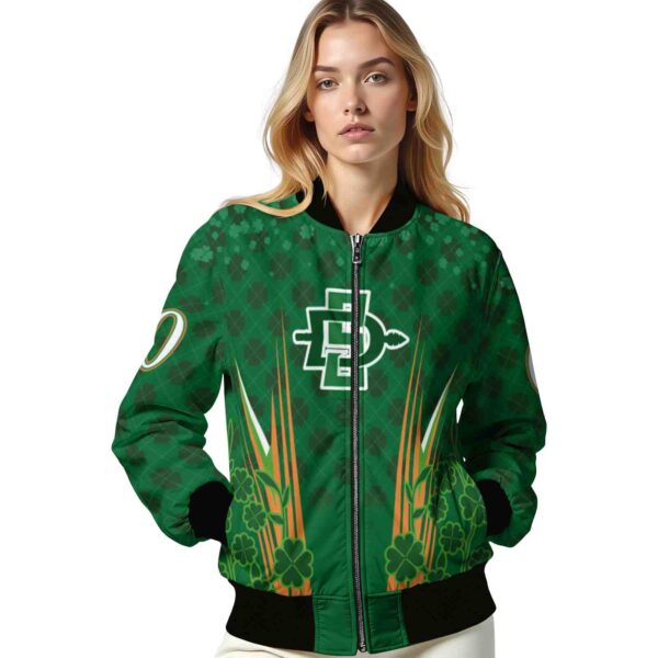 custom san diego state aztecs shamrock pattern green jacket latest model jacketwow