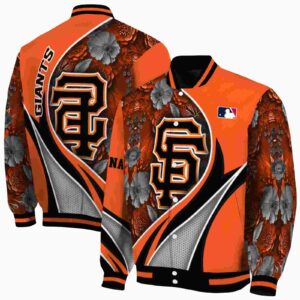 custom san francisco giants floral print orange jacket fashion forward jacketwow