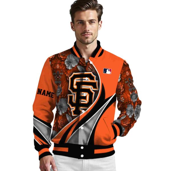 custom san francisco giants floral print orange jacket high quality jacketwow