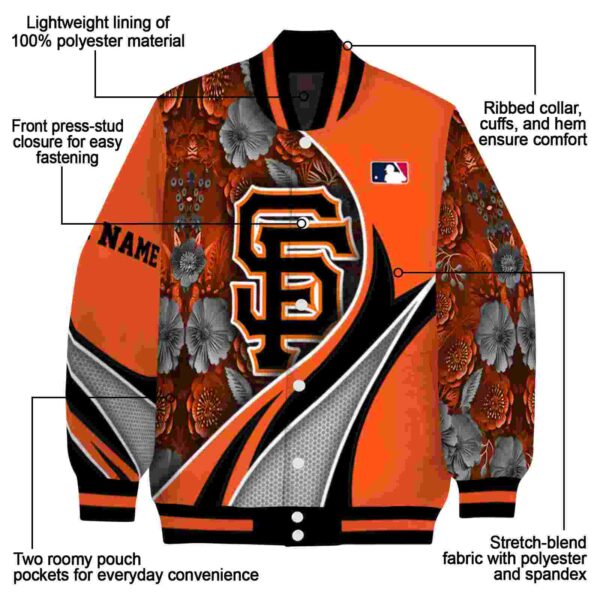custom san francisco giants floral print orange jacket new arrival jacketwow