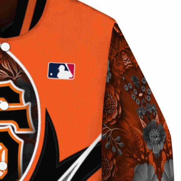 custom san francisco giants floral print orange jacket premium grade jacketwow