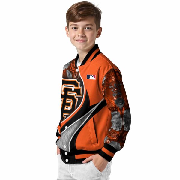 custom san francisco giants floral print orange jacket trendy jacketwow