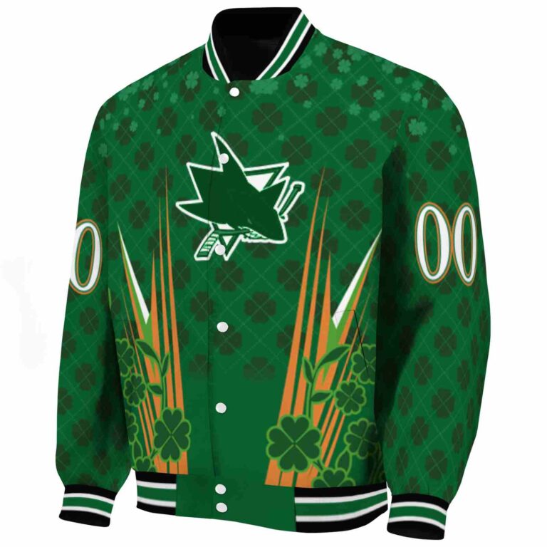 custom san jose sharks shamrock pattern green jacket best selling jacketwow