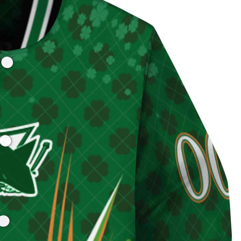 custom san jose sharks shamrock pattern green jacket premium grade jacketwow