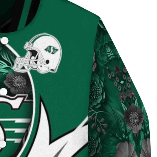 custom saskatchewan roughriders floral print green jacket premium grade jacketwow