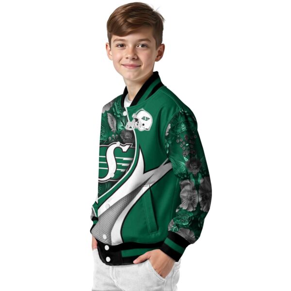 custom saskatchewan roughriders floral print green jacket trendy jacketwow
