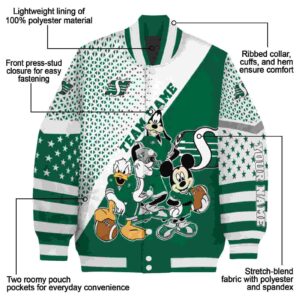 custom saskatchewan roughriders mickey donald goofy green white jacket new arrival jacketwow