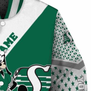 custom saskatchewan roughriders mickey donald goofy green white jacket premium grade jacketwow