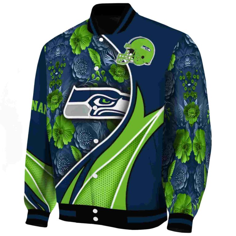 custom seattle seahawks floral print blue jacket best selling jacketwow