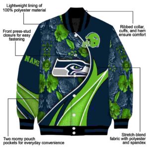 custom seattle seahawks floral print blue jacket new arrival jacketwow