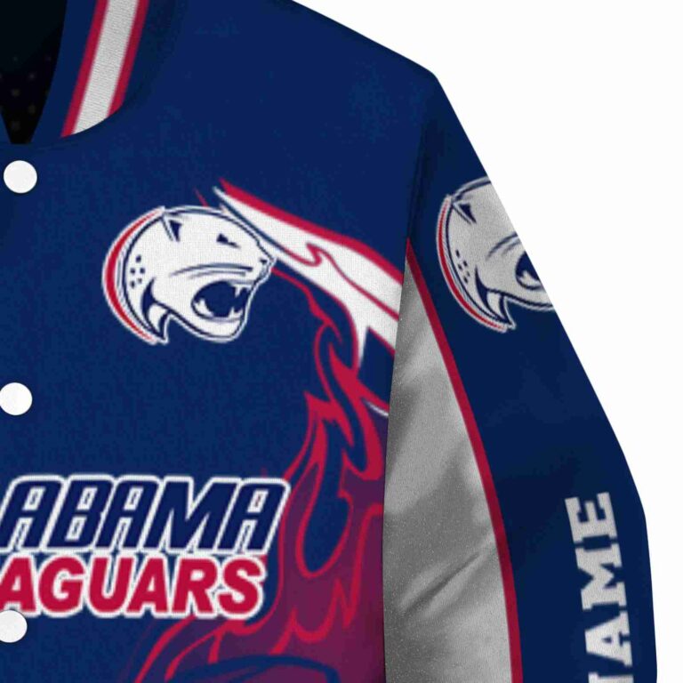 custom south alabama jaguars flaming football blue white jacket premium grade jacketwow