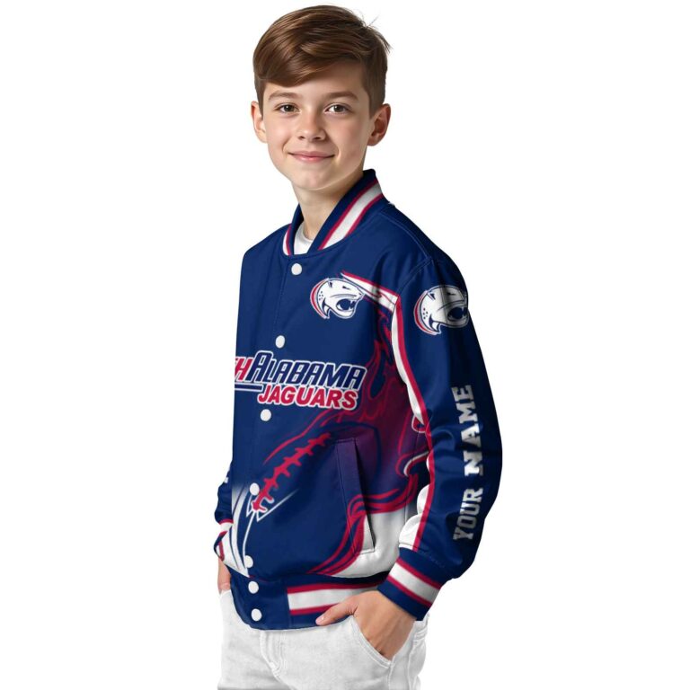 custom south alabama jaguars flaming football blue white jacket trendy jacketwow
