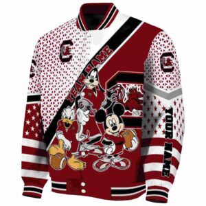custom south carolina gamecocks mickey donald goofy garnet white jacket best selling jacketwow