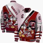 custom south carolina gamecocks mickey donald goofy garnet white jacket best selling jacketwow