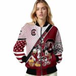 custom south carolina gamecocks mickey donald goofy garnet white jacket best selling jacketwow
