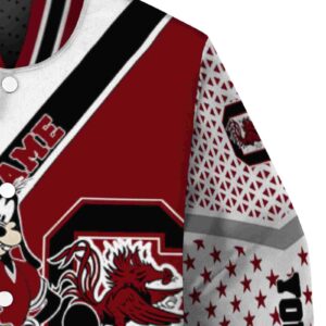 custom south carolina gamecocks mickey donald goofy garnet white jacket premium grade jacketwow