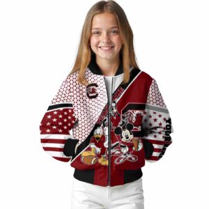 custom south carolina gamecocks mickey donald goofy garnet white jacket top rated jacketwow