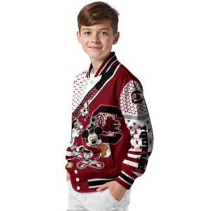 custom south carolina gamecocks mickey donald goofy garnet white jacket trendy jacketwow
