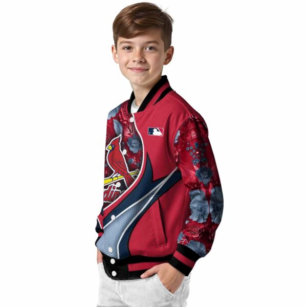 custom st louis cardinals floral print red jacket trendy jacketwow