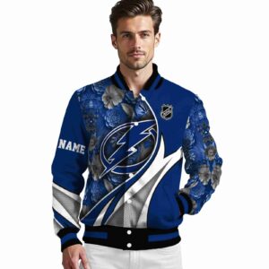 custom tampa bay lightning floral print blue jacket high quality jacketwow