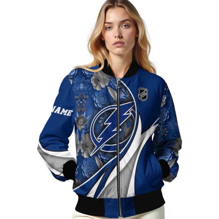custom tampa bay lightning floral print blue jacket latest model jacketwow