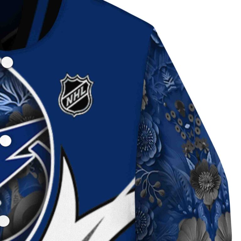 custom tampa bay lightning floral print blue jacket premium grade jacketwow