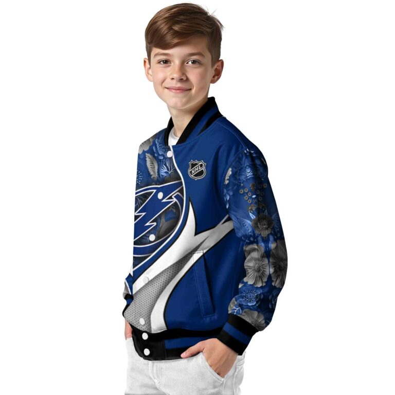 custom tampa bay lightning floral print blue jacket trendy jacketwow