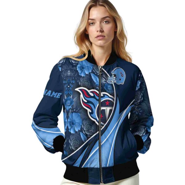 custom tennessee titans floral print navy jacket latest model jacketwow