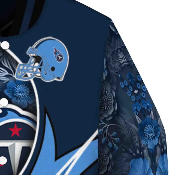 custom tennessee titans floral print navy jacket premium grade jacketwow