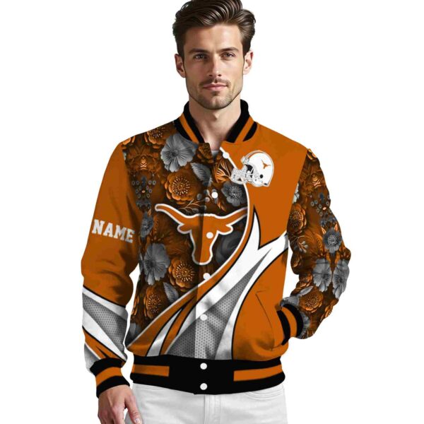 custom texas longhorns floral print orange jacket high quality jacketwow