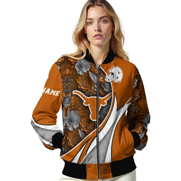 custom texas longhorns floral print orange jacket latest model jacketwow