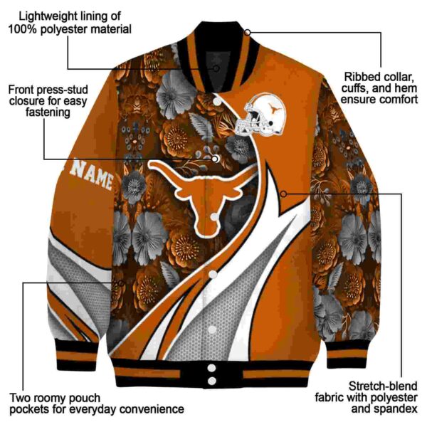 custom texas longhorns floral print orange jacket new arrival jacketwow