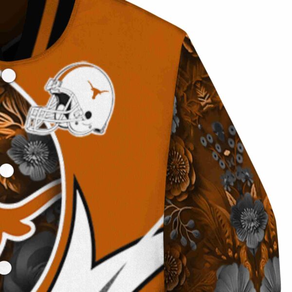custom texas longhorns floral print orange jacket premium grade jacketwow