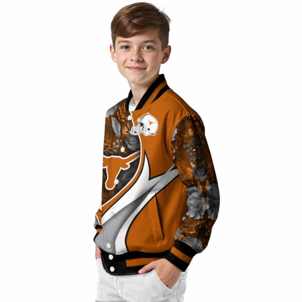 custom texas longhorns floral print orange jacket trendy jacketwow