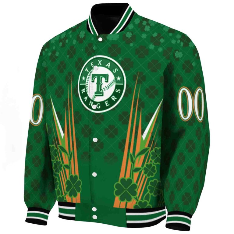 custom texas rangers shamrock pattern green jacket best selling jacketwow