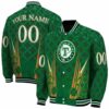 custom texas rangers shamrock pattern green jacket fashion forward jacketwow