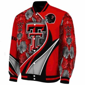 custom texas tech red raiders floral print red jacket best selling jacketwow